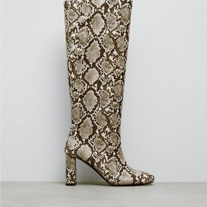 Zara animal print High heeled boots